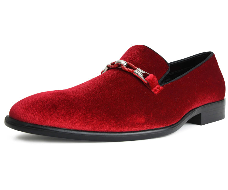 slim fit dress slacks BRAVO Men Dress Shoe PROM-2 Loafer Shoe for Prom & Wedding RED main image 1
