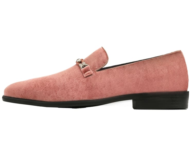slim fit dress slacks Rose Gold Loafers | Luxurious Velvet Style