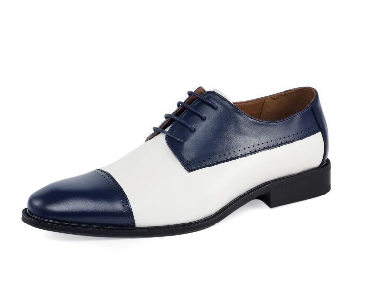 royal blue and black dress shoes Men's | Bold Derby Forward Footwear With a Traditional Profile Step into sophistication with 179 in luxurious royal blue Men Dress Shoes- Desta Black/Royal