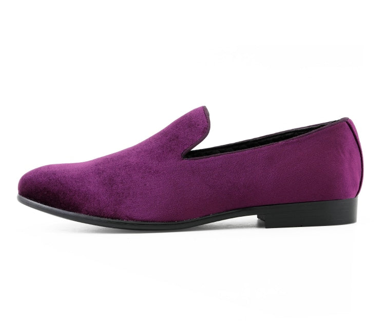 Dark Purple Loafers | Mens Velvet Luxury