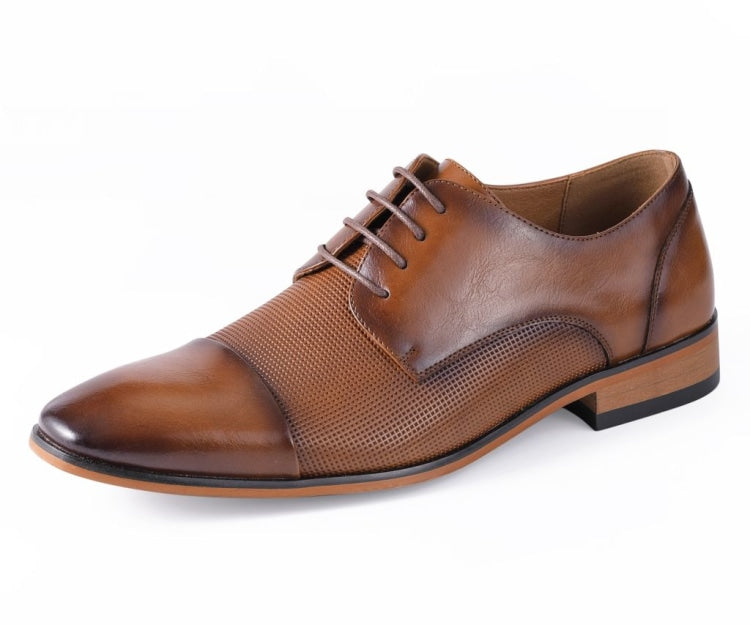 Cognac Cap Toe Derbys | Mens Formal Style | Brent by Amali  display picture 1