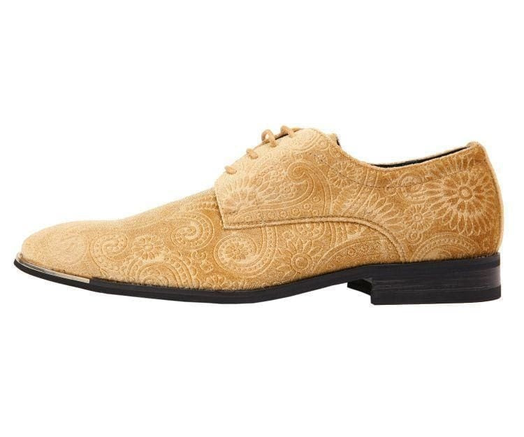Gold Derby Shoes | Paisley Design