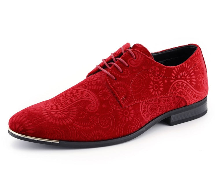 Red Derby Shoes | Paisley Design | Chadwick by Amali – Amali Shoes