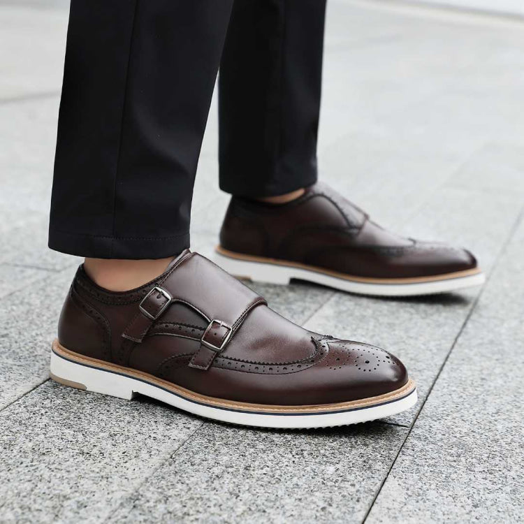 Brown Monk Strap Shoes | Mens Hybrid Style | Dario by Amali  display picture 2