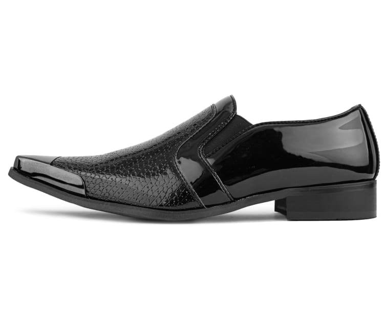 Black Patent Loafers | Metal-Tip Elegance