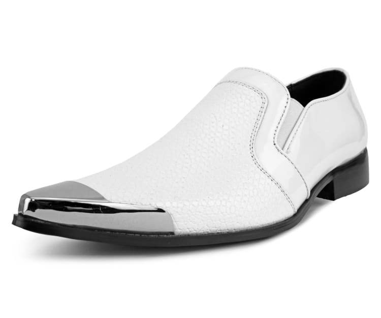 White Patent Loafers | Metal-Tip Elegance | Davis by Amali Amali Shoes White Patent Loafers | Metal-Tip Elegance | Davis by Amali Amali Shoes