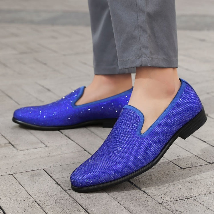Blue Sparkly Loafers | Rhinestone Design