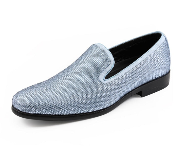 blue dress for baby girl Light Blue Sparkly Loafers | Rhinestone