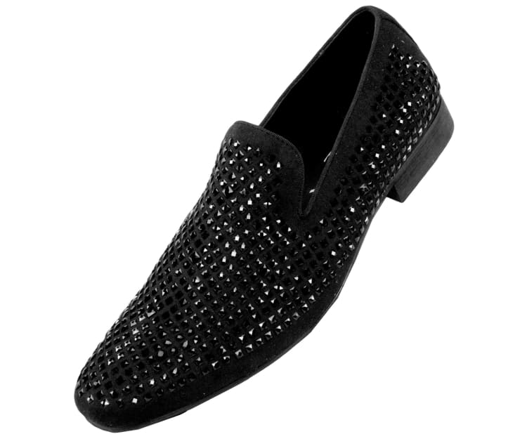 Black Studded Loafers | Velvet Design | Devy by Amali  display picture 1