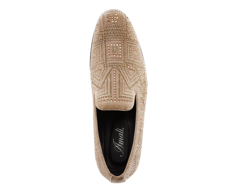 champagne dress shoes mens Men's Champagne Velvet Loafers Shoes