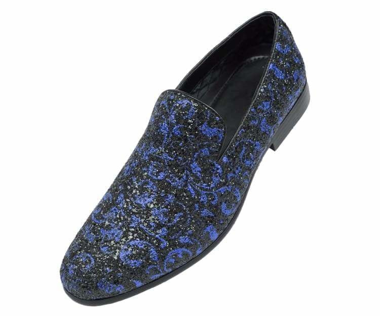 Amali Royal Blue Loafers with Crystal Bow Shoes Size 15 SB-6 Royal Blue Loafers | Mattia by Amali | Just Men main image 2