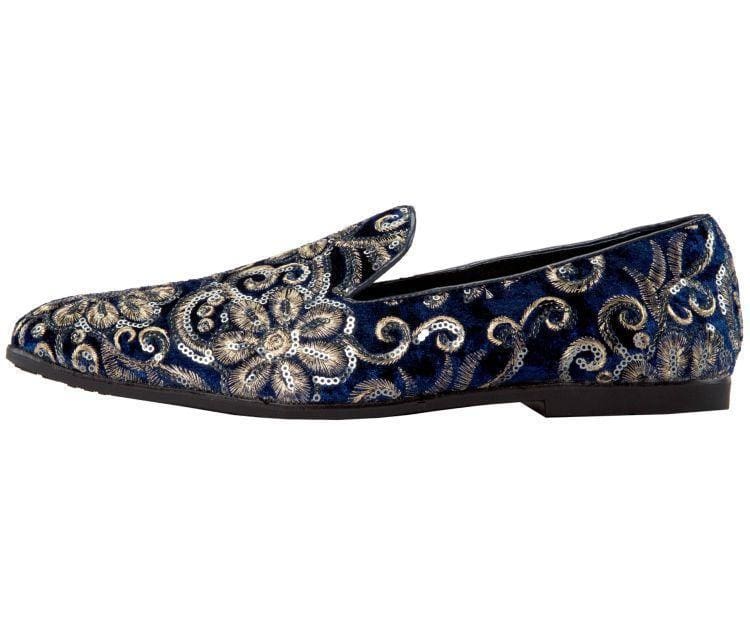 Blue Sequin Loafers | Floral Design | Fabian by Amali Amali Shoes Blue Sequin Loafers | Floral Design | Fabian by Amali Amali Shoes