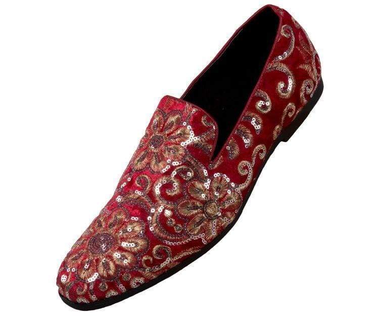 Red Sequin Loafers | Floral Design | Fabian by Amali Amali Shoes Red Sequin Loafers | Floral Design | Fabian by Amali Amali Shoes