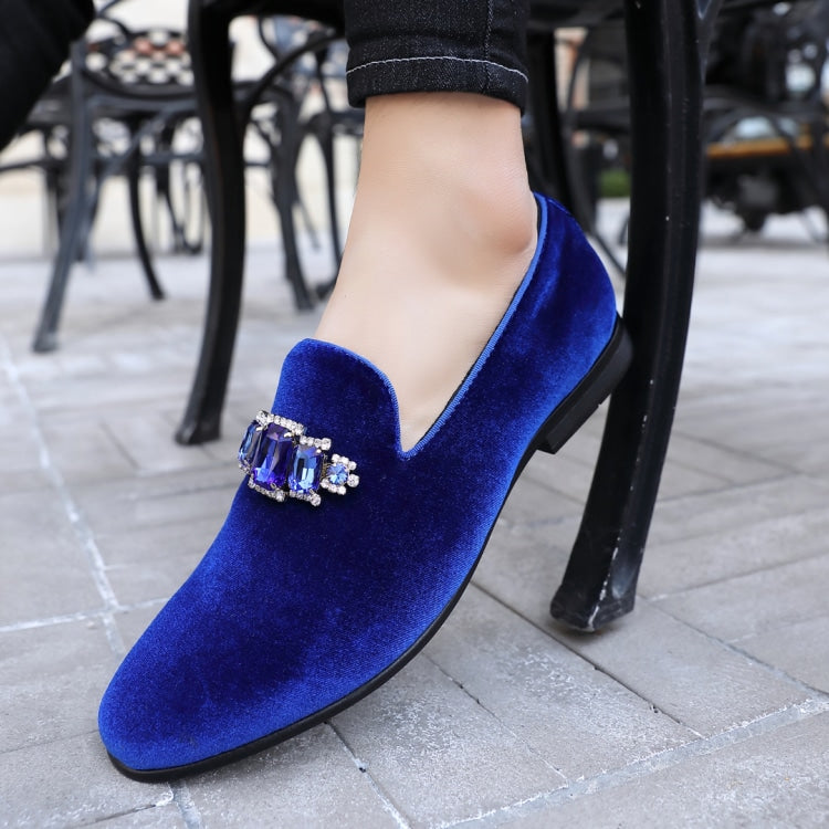 Royal Blue Loafers | Mens Jeweled Smokers