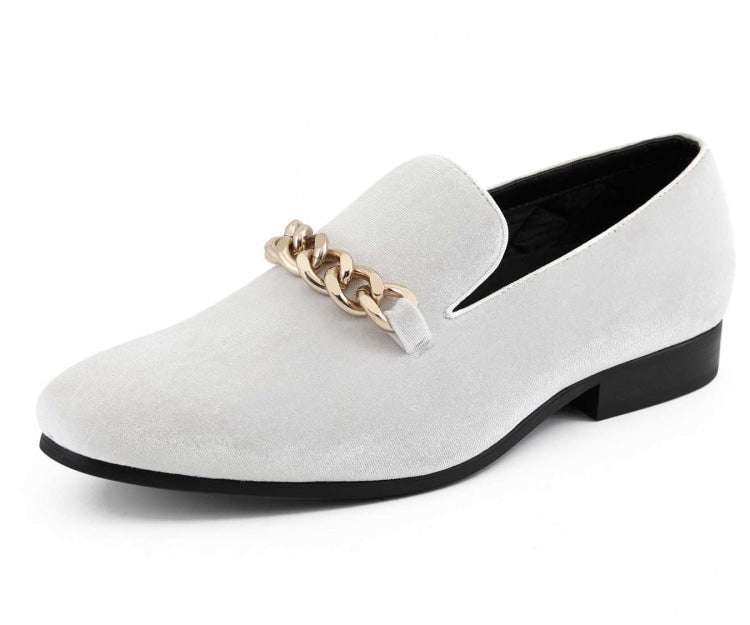 Fay White Velvet Loafers