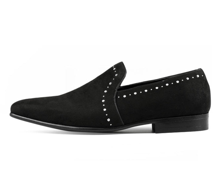 Francis Black Rhinestone Loafers