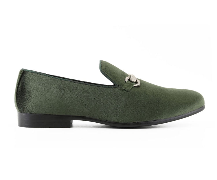 Green Horsebit Loafers​ | Plush Velvet | Harrison by Amali  display picture 3