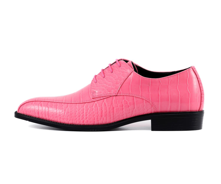 Hot Pink Oxford Shoes | Alligator Print