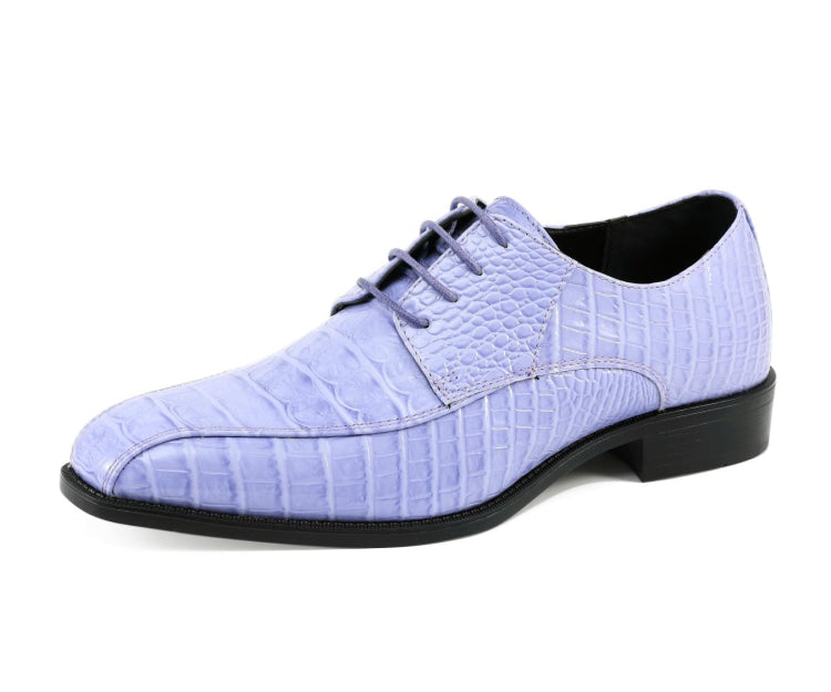 Harvey Lavender Alligator Print Oxfords