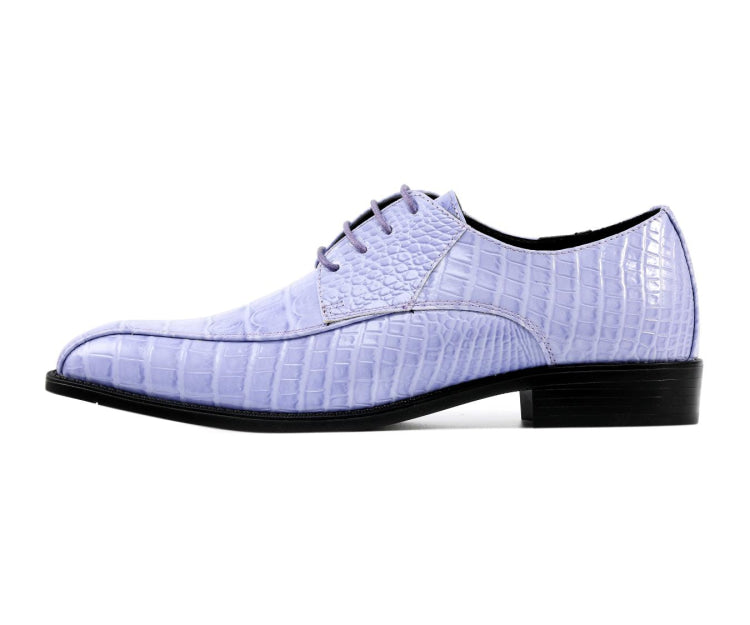 Lavender Oxford Shoes | Alligator Print