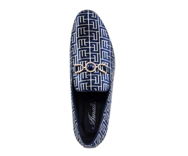 Navy Designer Loafers | Men display picture 3