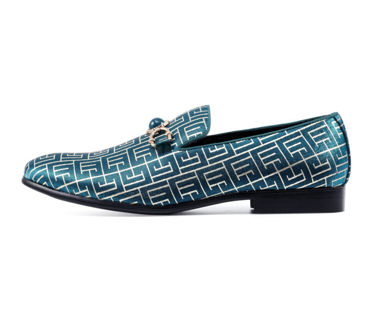 Men\'s Designer Teal Slip-On Dress Loafers Men main image 2