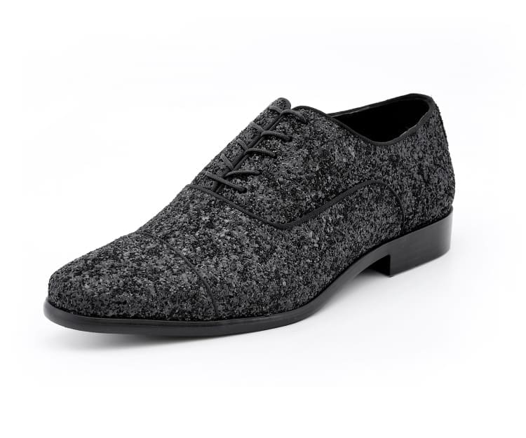 Black Glitter Oxfords Bold Style Lawrence by Amali – Amali Shoes