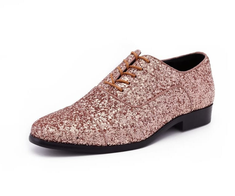 rose gold dress shoes men Men's Spiked Fashion Loafers in Rose Gold