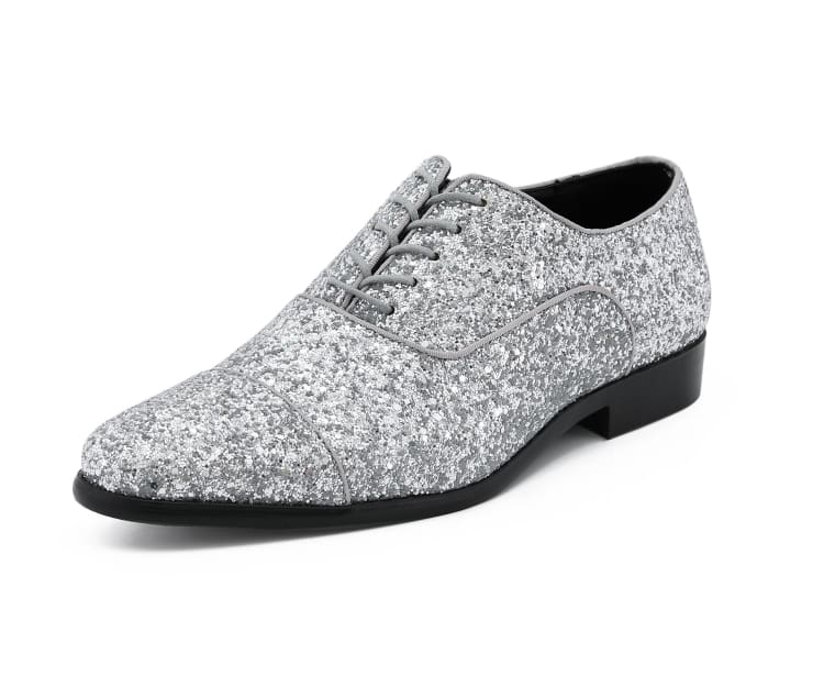 green emerald velvet dress Silver Glitter Oxfords | Bold Style