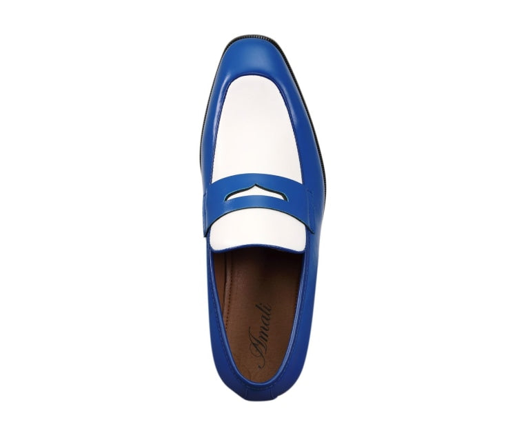 Royal Blue Penny Loafers | Two-Tone Design | Levi by Amali  display picture 3