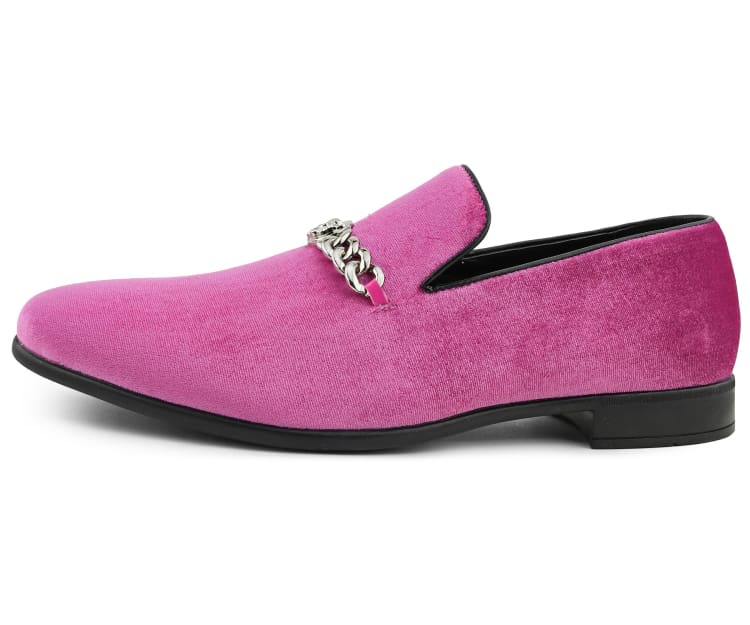 Lynx Pink Velvet Loafers - Main Image
