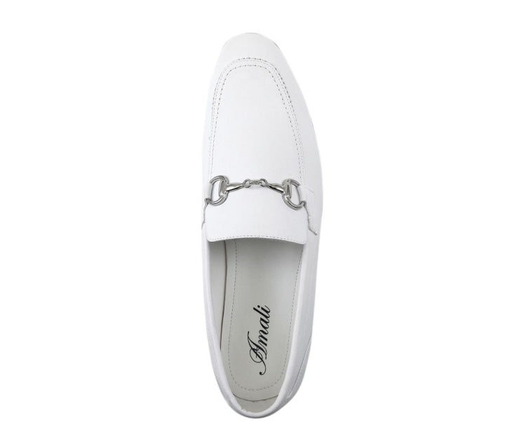 Mens White Loafers | Metal Bit Fashion