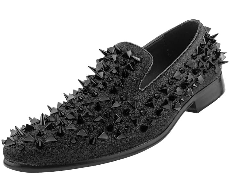 Black Spiked Loafers | Mens Smokers | Mesa by Amali Amali Shoes Black Spiked Loafers | Mens Smokers | Mesa by Amali Amali Shoes