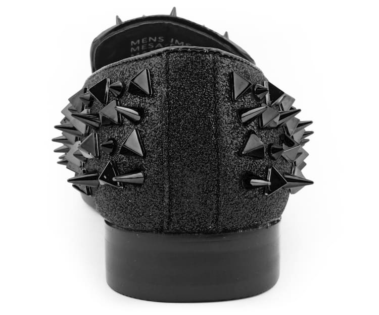 Amali Mesa black spiked loafers back