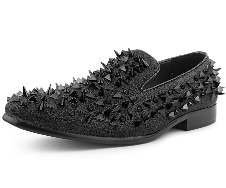 Mesa Black Spiked Loafers