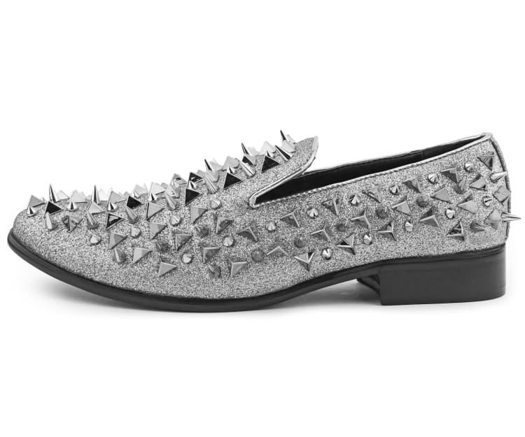 Silver Spiked Loafers | Mens Smokers | Mesa by Amali – Amali  display picture 2