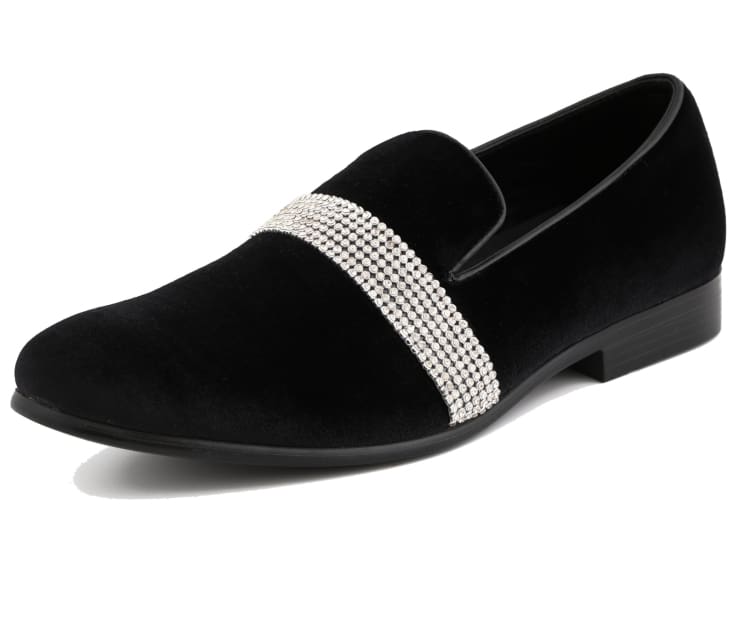 Black Smoking Slippers | Rhinestone Charm | Monarch by Amali Amali Shoes Black Smoking Slippers | Rhinestone Charm | Monarch by Amali Amali Shoes