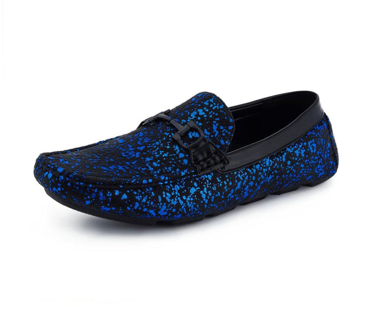 Blue Driving Loafers | Glitter Finish | Monty by Amali  display picture 2