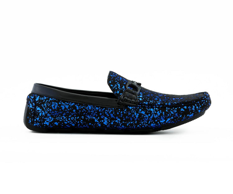 Blue Driving Loafers | Glitter Finish | Monty by Amali Amali Shoes Blue Driving Loafers | Glitter Finish | Monty by Amali Amali Shoes