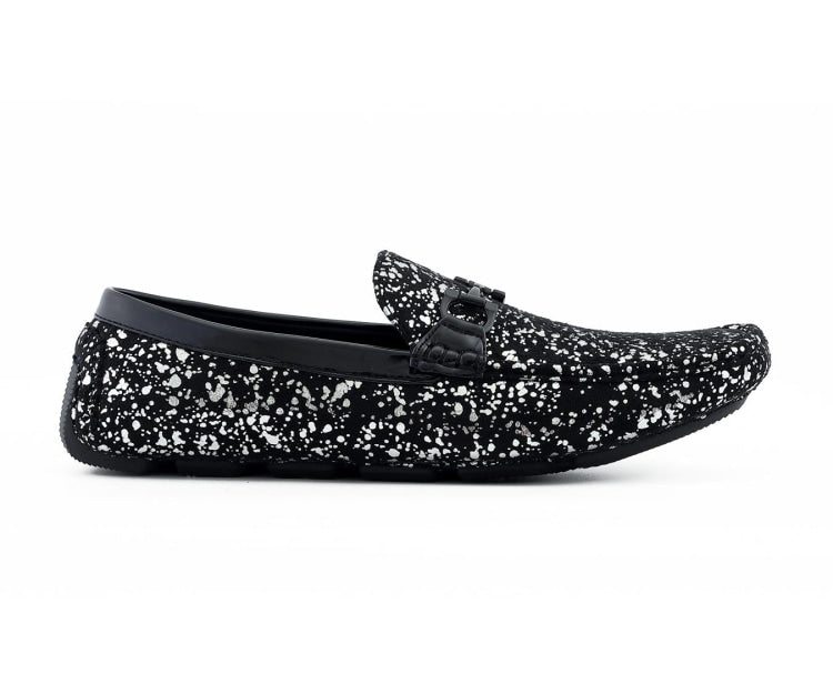 Silver Driving Loafers | Glitter Finish | Monty by Amali Amali Shoes Silver Driving Loafers | Glitter Finish | Monty by Amali Amali Shoes