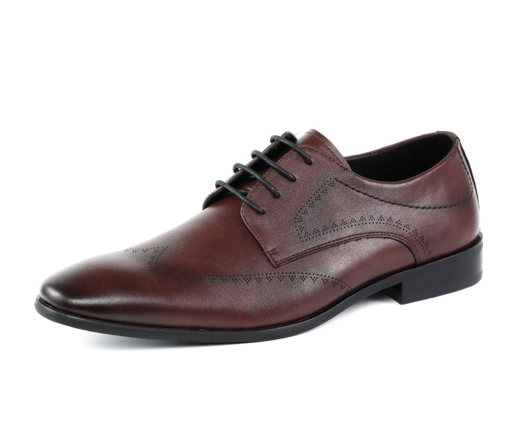 NEW AMALI men\'s rui oxford shoes in burgundy Santimon Burgundy Dress Shoes for Men Sleek Pointed Toe Lace  main image 4