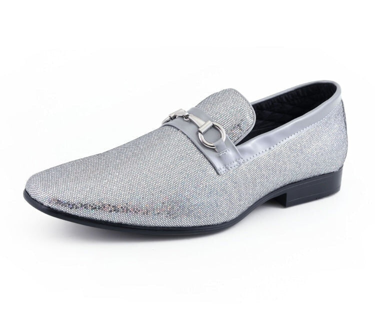 Amali Men\'s Silver Metallic Glitter Sparkle Loafer Men main image 4