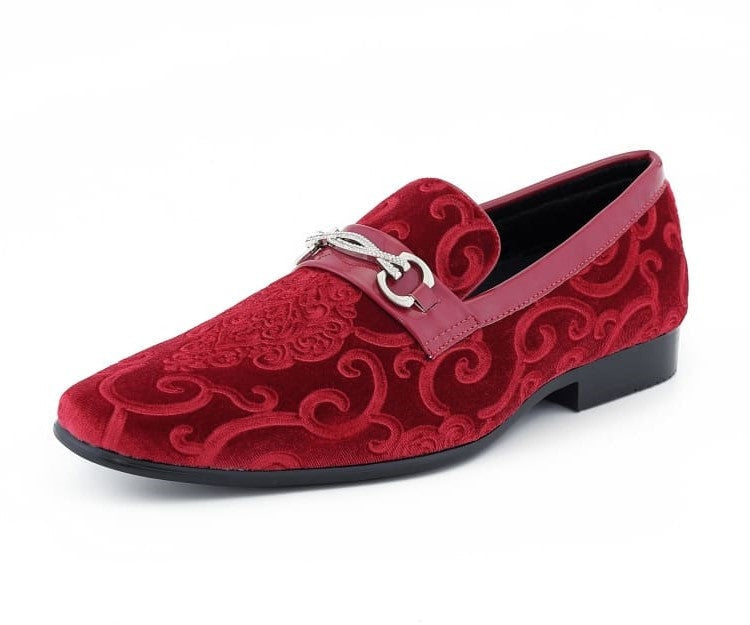 Red Paisley Loafers | Regal Velvet Style
