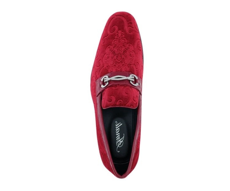 Red Paisley Loafers | Regal Velvet Style