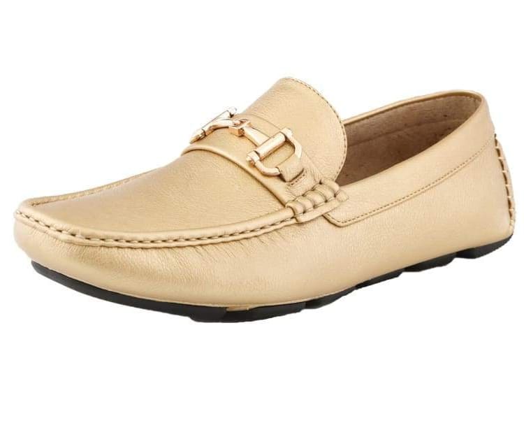 Gold Moccasins | Horsebit Fashion
