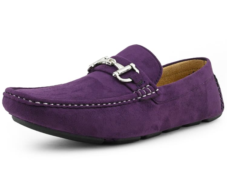 Purple Driving Loafers | Suede Comfort | Walken by Amali  display picture 3
