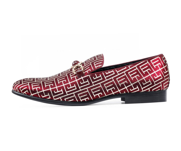 Burgundy Designer Loafers | Men display picture 3