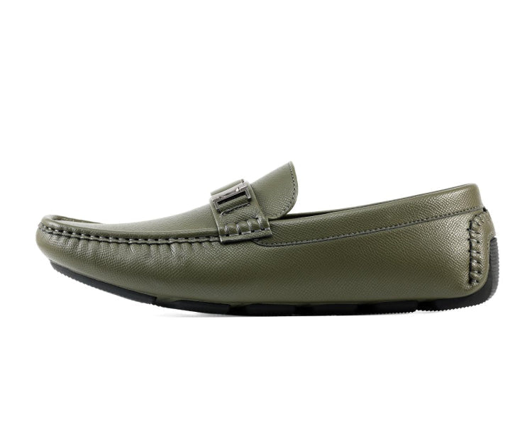 Amali Adonis olive driving loafers side