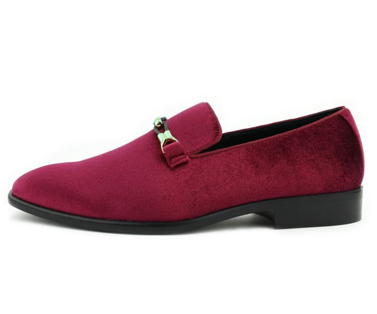 
                      
                        Amali Aller burgundy velvet loafers side
                      
                    