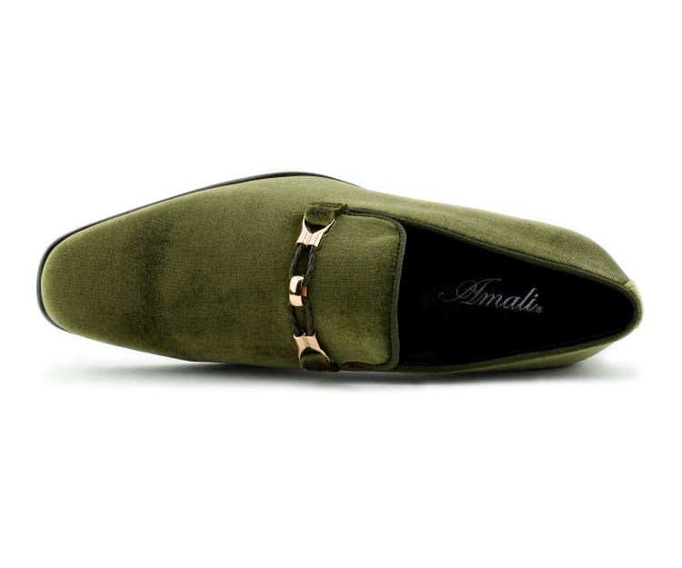 
                      
                        Amali Aller green velvet loafers top
                      
                    